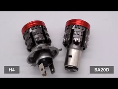 Grosir Super Bright Motorcycle Headlight H4 BA20D dipimpin cahaya rendah / tinggi mata malaikat setan mata lampu untuk