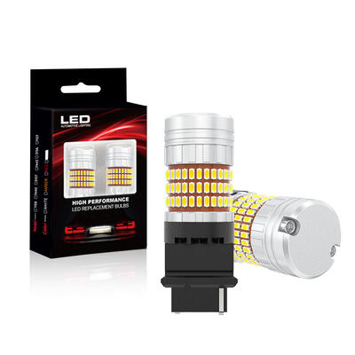 Beli CANBUS LED Bulbs Built-in Resistor 3156 3157 3156K P27W T25 With 3014 LED Chips 27W 1000LM White Amber for 12V Turn Signal Light online manufacture