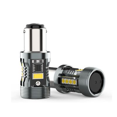 Beli Top Sales CB7 1157 W/Y Switchback LED Bulb BAY15D BA15D Dual Color Canbus 28W 2500LM untuk lampu rem sinyal online manufacture