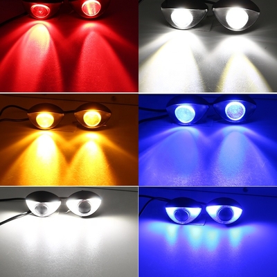 Lampu Depan LED Sepeda Motor 300LM 6000K Kustom Lampu Mata Hawk 10SMD