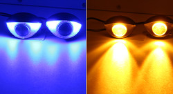 Lampu Depan LED Sepeda Motor 300LM 6000K Kustom Lampu Mata Hawk 10SMD