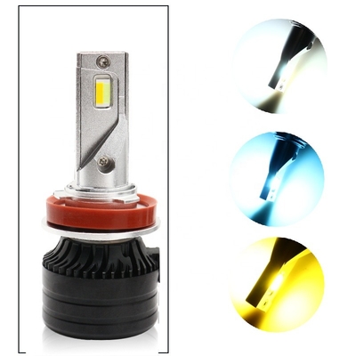 Lampu kepala mobil LED H11 Lampu depan LED tiga warna lampu depan otomotif foglight 12-36V Lampu yang dimodifikasi