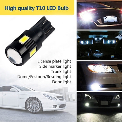 T10 5630 6 SMD Nonpolarity Led Car Side Light Bulbs Dimodifikasi LED Bulb DC 12V