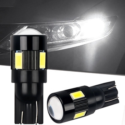 T10 5630 6 SMD Nonpolarity Led Car Side Light Bulbs Dimodifikasi LED Bulb DC 12V