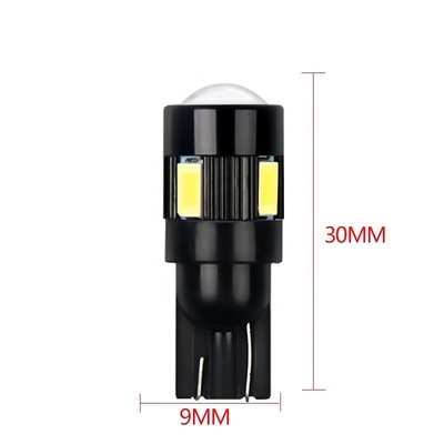 T10 5630 6 SMD Nonpolarity Led Car Side Light Bulbs Dimodifikasi LED Bulb DC 12V