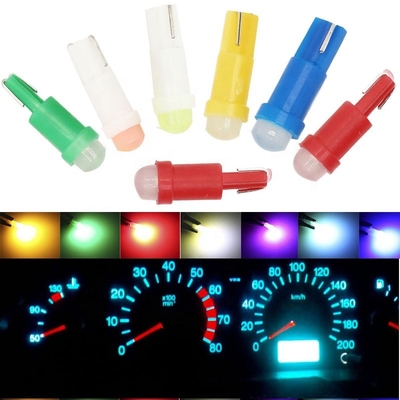 12v lampu indikator led untuk mobil T5 COB 1SMD 3D Merah/Hijau/Kuning/Biru/Putih LED