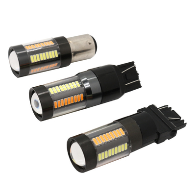 Lampu Sein Rem LED 1157 3157 7443 4014 66SMD Warna Ganda Putih Kuning 12V Switchback