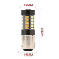 Lampu Sein Rem LED 1157 3157 7443 4014 66SMD Warna Ganda Putih Kuning 12V Switchback