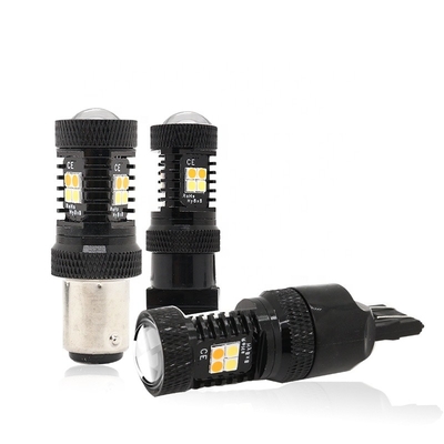 Warna Ganda Putih Kuning 12V Switchback LED Lampu Sein Rem 1157 3157 7443 3030 16SMD