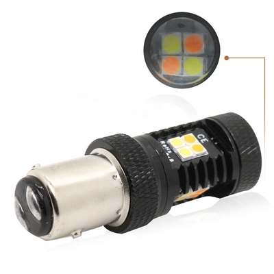 Warna Ganda Putih Kuning 12V Switchback LED Lampu Sein Rem 1157 3157 7443 3030 16SMD