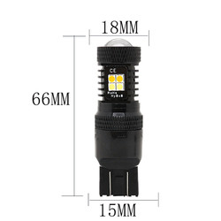 Warna Ganda Putih Kuning 12V Switchback LED Lampu Sein Rem 1157 3157 7443 3030 16SMD