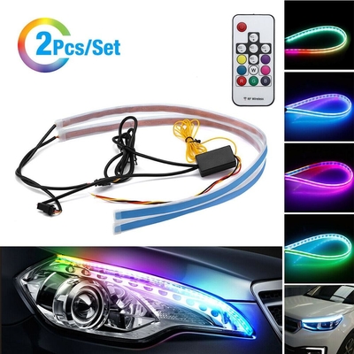 5050 30cm 12V DRLled Lampu Tabung Fleksibel Untuk Mobil LED Neon RGB Dengan Remote Control
