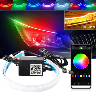 Kontrol APLIKASI DRL LED Day Time Running Light Universal Neon Waterproof Switchback RGB
