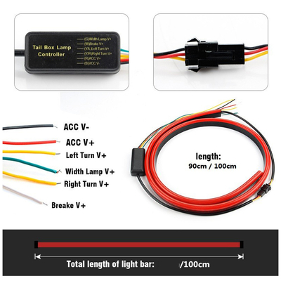 Fleksibel Merah Berkedip Lampu Mobil LED Tabung Strip Lampu Rem Ketiga Belakang Ekor Tinggi Mount