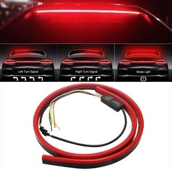 Fleksibel Merah Berkedip Lampu Mobil LED Tabung Strip Lampu Rem Ketiga Belakang Ekor Tinggi Mount