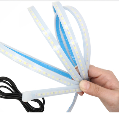 2 Pcs 12V Fleksibel Tahan Air Lampu Mobil LED Tabung Strip Lampu Sein Lampu Panduan Aliran Rem DRL