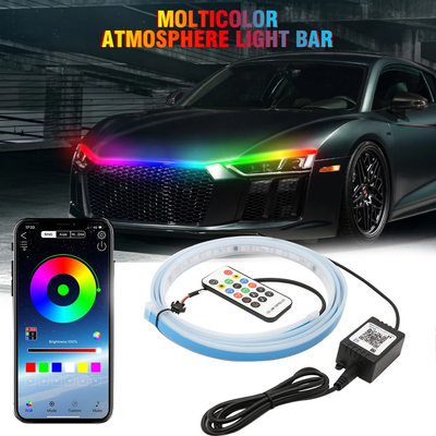 2 pcs 30/45/60 cm RGBLED Day Time Running Light Slim Sequential Flexible Led Turn Signal Strip