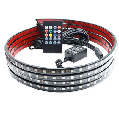 Warna-warni Kontrol Suara Suasana Lampu Mobil Led Strip Dekoratif RF Rgb 5050