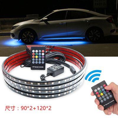 Warna-warni Kontrol Suara Suasana Lampu Mobil Led Strip Dekoratif RF Rgb 5050