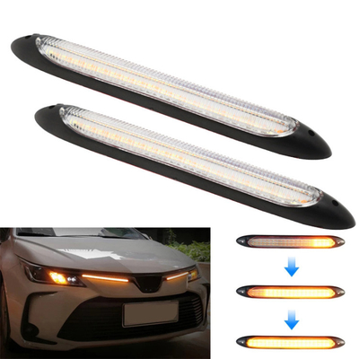 Drl Peringatan Darurat Lampu Mobil Led Tabung Dua Warna Streamer Turn Signal