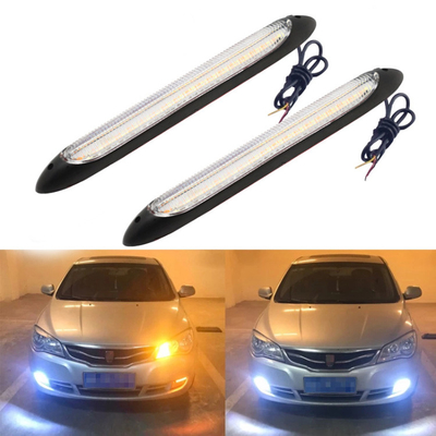 Drl Peringatan Darurat Lampu Mobil Led Tabung Dua Warna Streamer Turn Signal