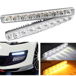 Aluminium Automobile Drl Car Headlight Led Tube Strip Dua Warna Dengan Lensa ABS
