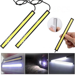 Daytime Drl Led Headlight Peringatan Darurat Mobil Running Cob Strip Light