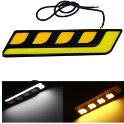 Dua Warna BMW Led Daytime Running Lights Aluminium Emergency Warning Strip Lamp Cob