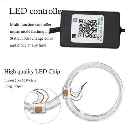 DRL RGB Halo Cincin Interior Mobil Led Lampu Ambient CCFL Malaikat Mata Setan 80 Mm 95 Mm 105 Mm 110 Mm