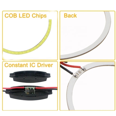 Cob Angel Eyes LED Lampu Ambient Mobil 100MM MERAH BIRU Fog Lamp 12-18V