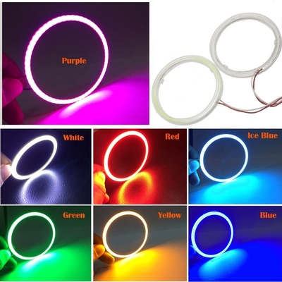Cob Angel Eyes LED Lampu Ambient Mobil 100MM MERAH BIRU Fog Lamp 12-18V
