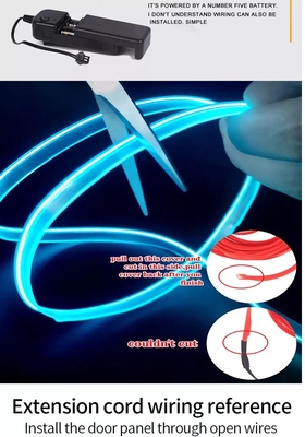 RGB Neon Dekoratif EL Wire Lampu Suasana Interior Mobil USB DIY garis lampu dingin