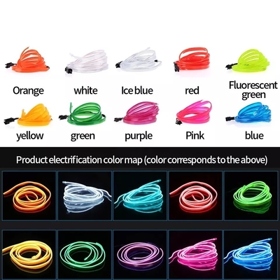 RGB Neon Dekoratif EL Wire Lampu Suasana Interior Mobil USB DIY garis lampu dingin