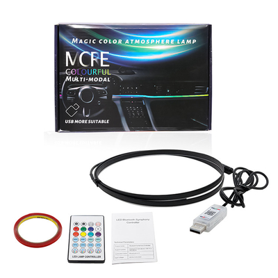 DC5V-12V RGB LED Dekorasi Interior Mobil Suasana Cahaya Akrilik Kontrol APP Gaya tersembunyi