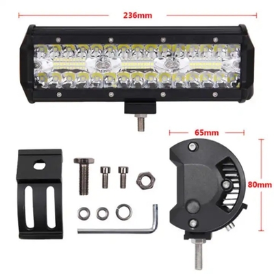 9 Inch 180W Dual Row LED Light Bar Putih / Amber Untuk Mobil Offroad