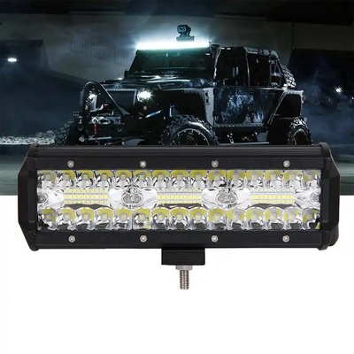 9 Inch 180W Dual Row LED Light Bar Putih / Amber Untuk Mobil Offroad