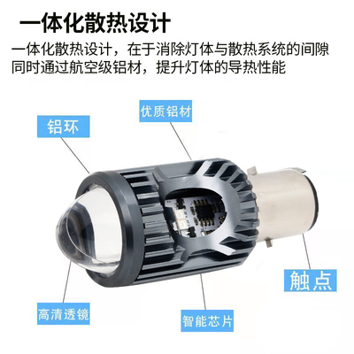 Mini Driving Light DRL Sepeda motor LED Lampu depan Lampu H4 H6 BA20D P15D Otomotif Mobil Fisheye Proyektor Lensa Dual Color
