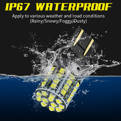 Putih Aluminium Alloy LED Turn Signals 1156 1157 T20 3030 44SMD Reversing Light 12V 24V