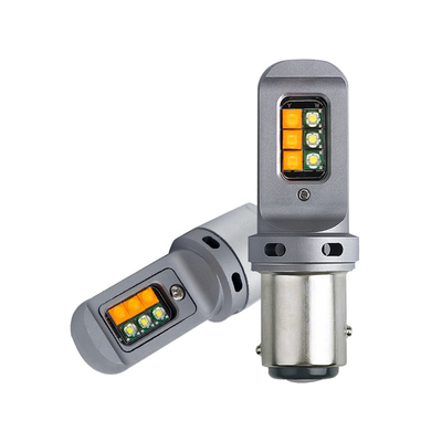 Lampu sinyal pembalikan rem LED 5W tahan lama dengan 1156 Universal 12smd LED Bulbs 1156 P21W BA15S PY21W 3157 7443 Canbus