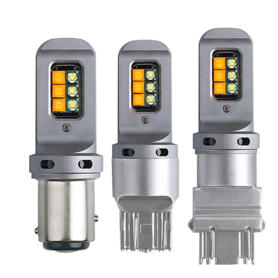 Lampu sinyal pembalikan rem LED 5W tahan lama dengan 1156 Universal 12smd LED Bulbs 1156 P21W BA15S PY21W 3157 7443 Canbus