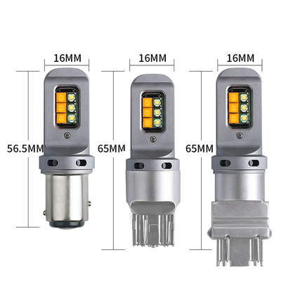 Lampu sinyal pembalikan rem LED 5W tahan lama dengan 1156 Universal 12smd LED Bulbs 1156 P21W BA15S PY21W 3157 7443 Canbus