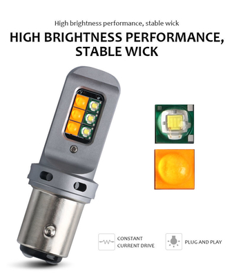 Lampu sinyal pembalikan rem LED 5W tahan lama dengan 1156 Universal 12smd LED Bulbs 1156 P21W BA15S PY21W 3157 7443 Canbus