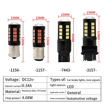 1157 1156 4014 66 SMD LED Brake Light Mobil Mengbalikkan Interior LED Bulbs Auto Canbus