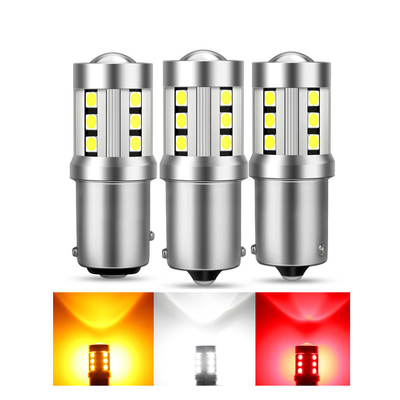 Universal Putih LED Car Turn Signal Lights1156 1157 3030 15SMD LED Bulb Putih Kuning Canbus Lisensi Plate Interior Led