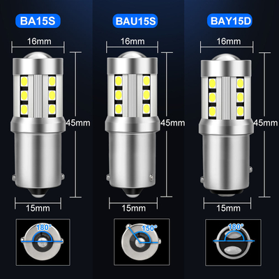 Universal Putih LED Car Turn Signal Lights1156 1157 3030 15SMD LED Bulb Putih Kuning Canbus Lisensi Plate Interior Led