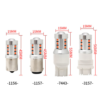 Universal Putih LED Car Turn Signal Lights1156 1157 3030 15SMD LED Bulb Putih Kuning Canbus Lisensi Plate Interior Led