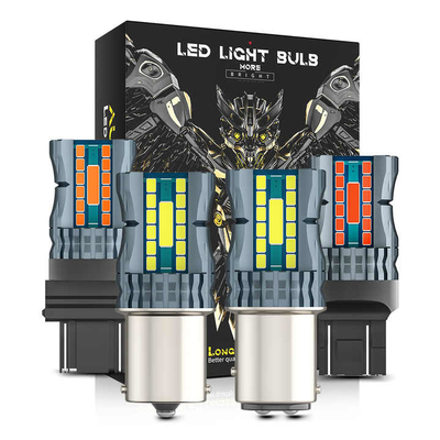 12V 1156 3030 24LED + 2COB Lampu sinyal putaran rem 3156 Lampu LED berwarna ganda