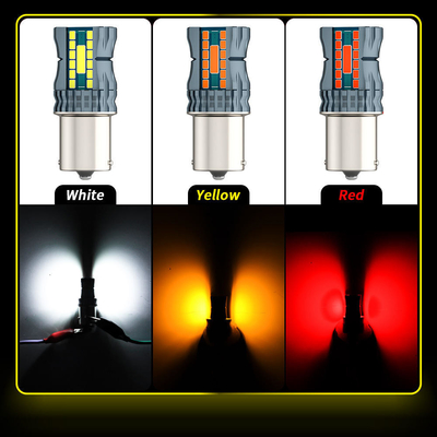 12V 1156 3030 24LED + 2COB Lampu sinyal putaran rem 3156 Lampu LED berwarna ganda