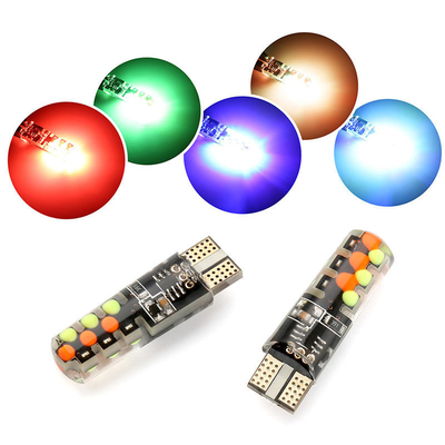 Kecerahan Mobil tipe baru interior led bohlam T10 5050 6SMD warna RGB Dengan RGB Dengan lampu remot strobo berkedip