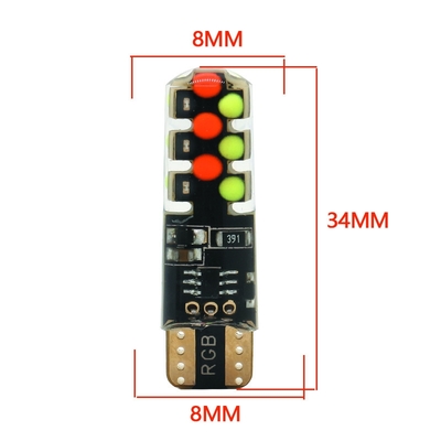 Kecerahan Mobil tipe baru interior led bohlam T10 5050 6SMD warna RGB Dengan RGB Dengan lampu remot strobo berkedip